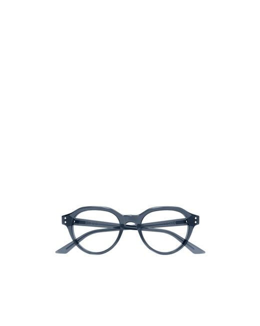Gucci White Eyewear Round Frame Glasses for men