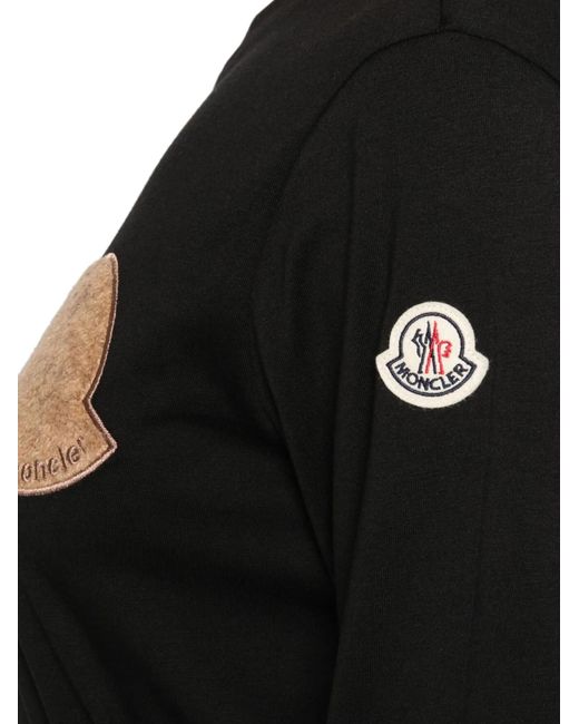 Moncler Black Logo-Patch Long-Sleeve Top