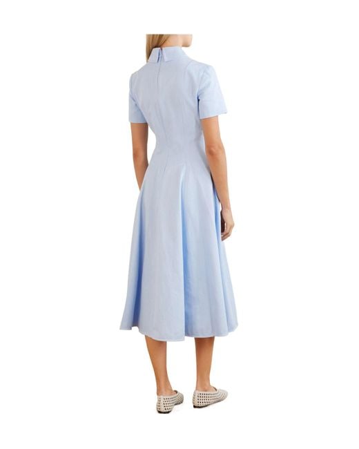 Emilia Wickstead Blue Denim Midi Dress