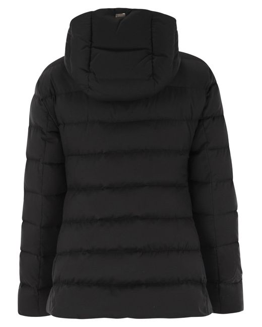 Herno Black Zip-Up Hooded Down Jacket