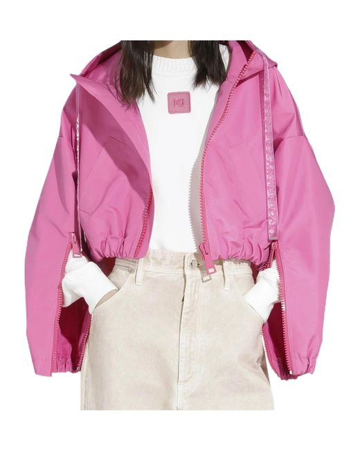 Khrisjoy Pink Drawstring Hooded Jacket