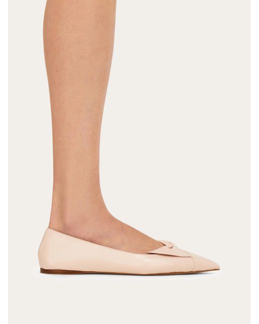 Ferragamo Natural Bow Ballet Flat