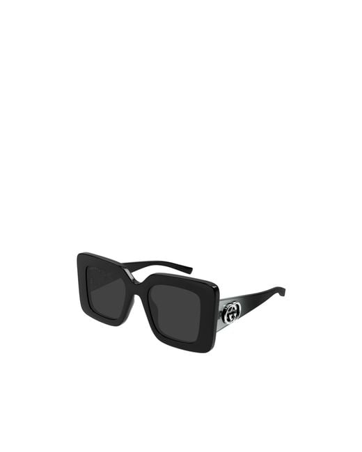 Gucci Black Eyewear Butterfly Frame Sunglasses