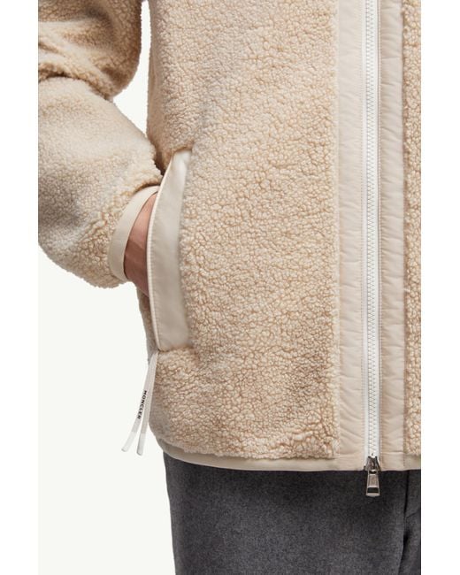 Moncler Natural Teddy Zip-Up Sweatshirt for men