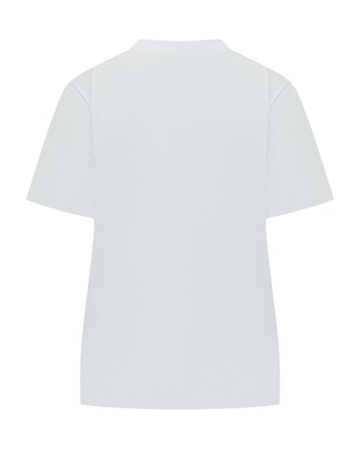 MSGM White Short-Sleeved Crewneck T-Shirt