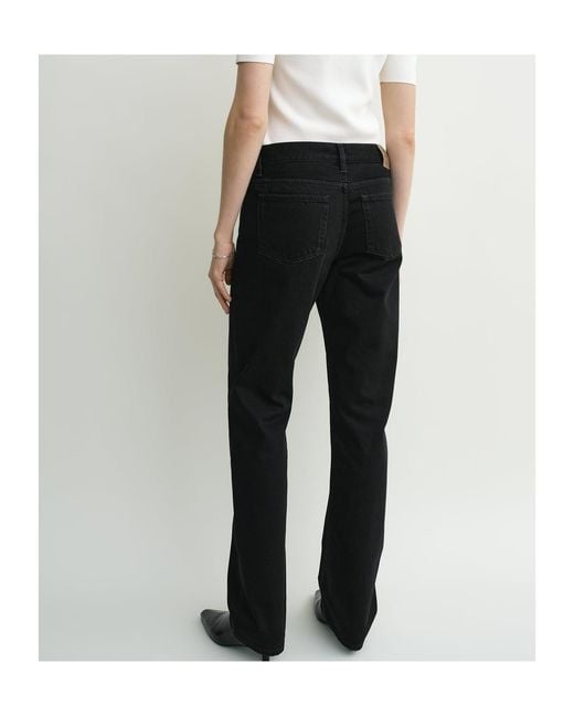 Totême Black Low-Cut Straight-Leg Jeans