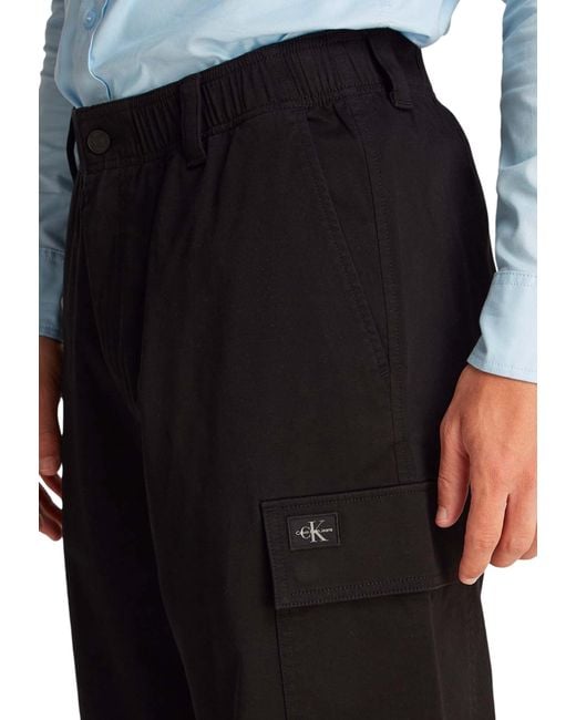 Calvin Klein Black Straight-Leg Cargo Pants for men
