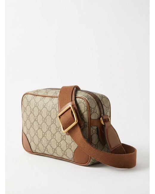Gucci Brown Gg Emblem Embossed Super Mini Bag for men