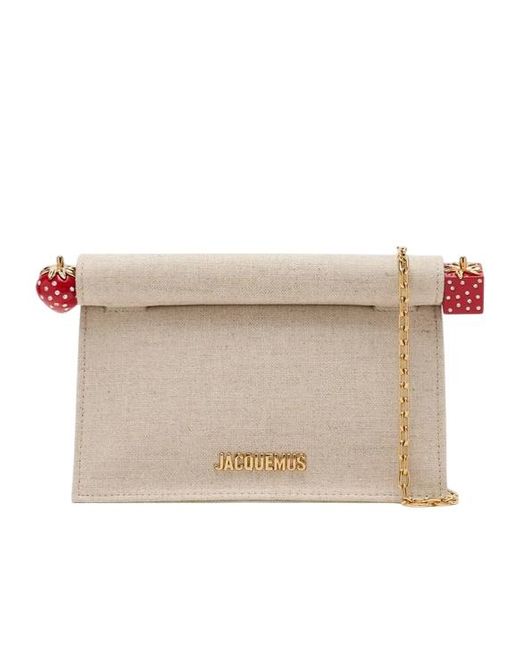 Jacquemus Natural Logo Plaque Clutch Bag