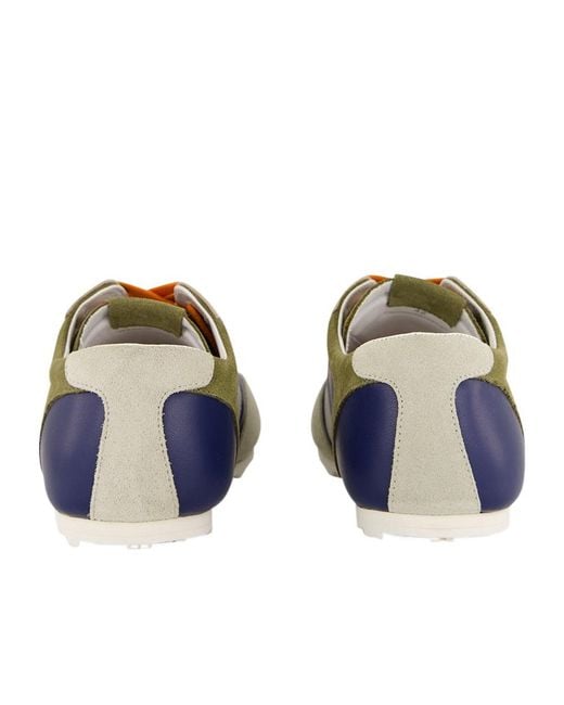 Marni Blue Panelled Suede-Trimmed Sneakers for men