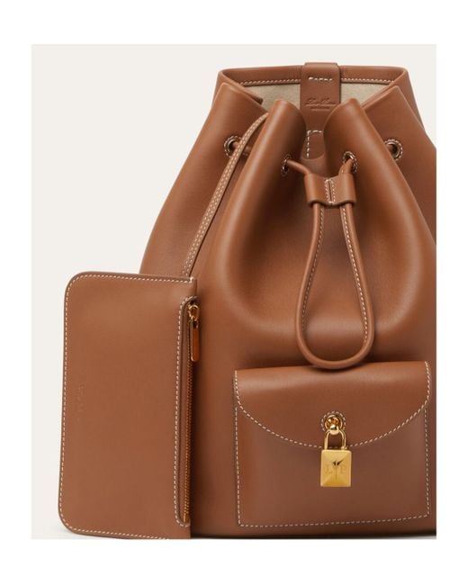 Loro Piana Brown Extra Drawstring Backpack L27