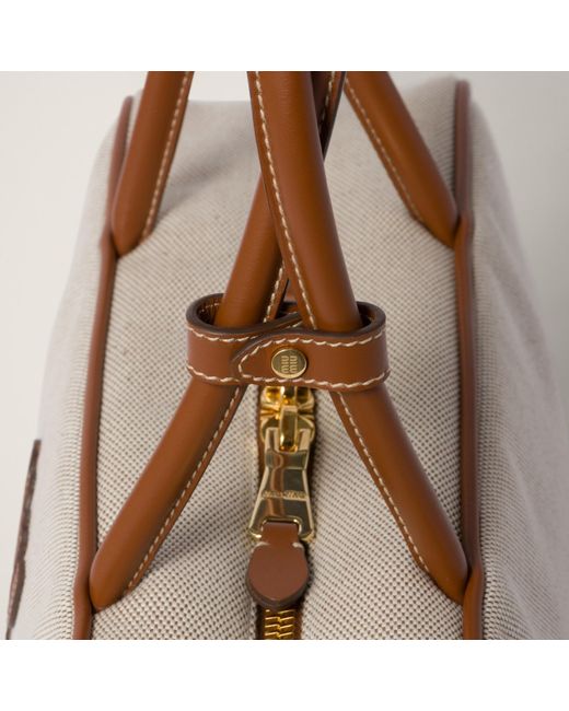 Miu Miu Natural Beau Canvas And Leather Bag