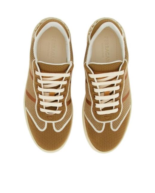 Ferragamo Natural Lace-Up Low-Cut Casual Shoes