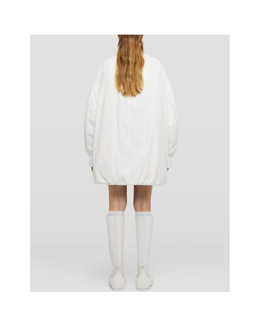 Jil Sander White Stand-Up Collar Oversized Jacket