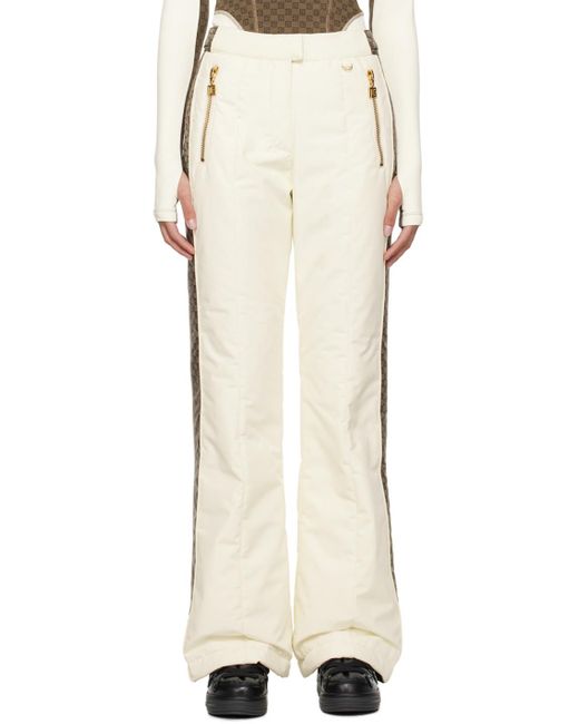 Balmain White High Waist Ski Trousers