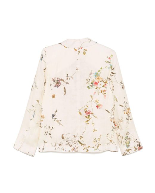 Semicouture Natural Floral Blazer
