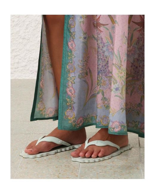 Zimmermann Green Seafoam Thong Sandals