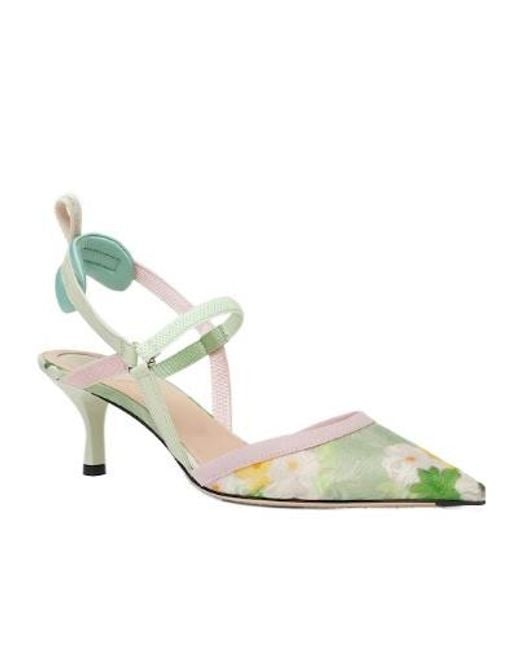 Fendi Metallic Colibrì Lite Floral Pumps