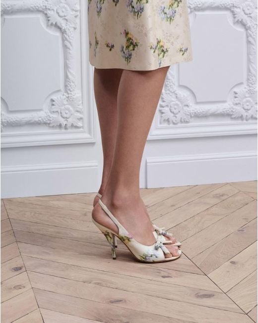 Dior Metallic Bow Heeled Slingback Sandal