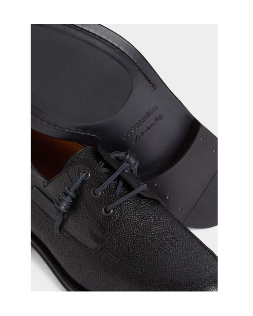 DSquared² Black Neoclassic Boat Shoes for men