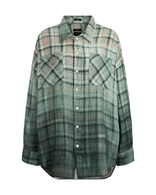 R13 Green Drop Neck Work Shirt