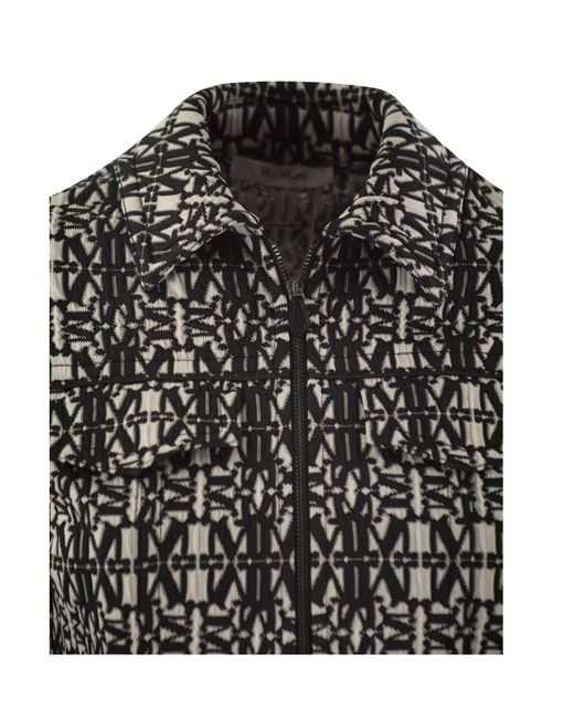 Max Mara Black All-Over Patterned Zip-Up Jacket