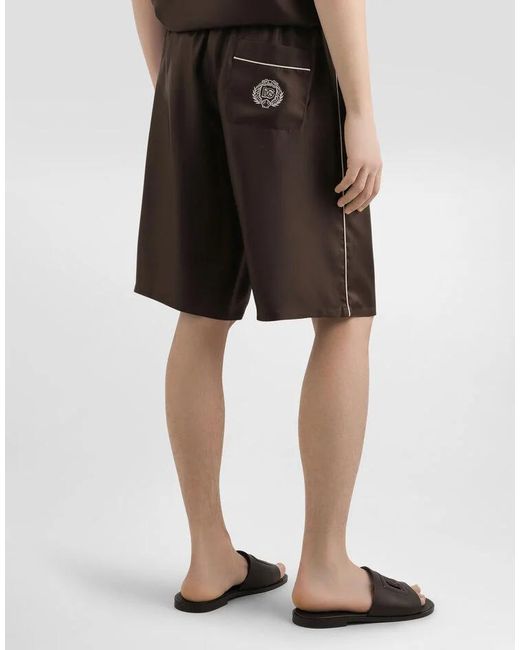 Dolce & Gabbana Black Drawstring-Waist Shorts for men