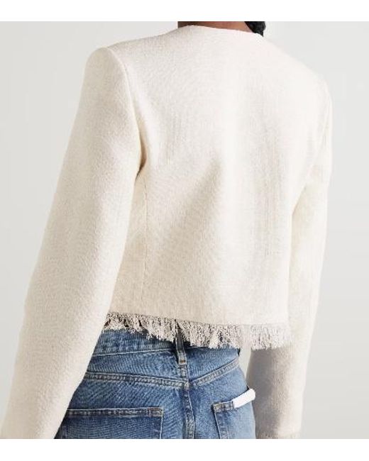FRAME White Short Fringed Jacket