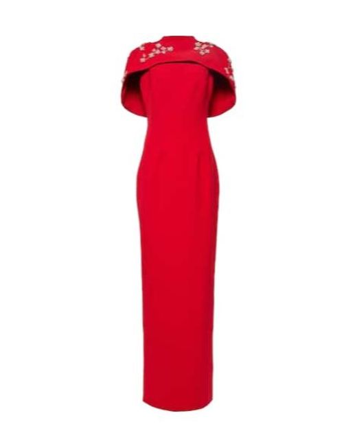 Safiyaa Embroidered Caped Crêpe Gown