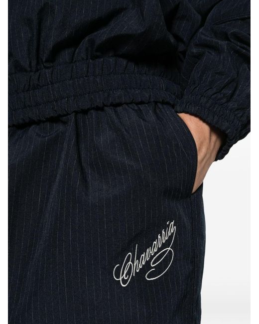 Willy Chavarria Blue Ruff Rider Pinstripe Track Pants for men