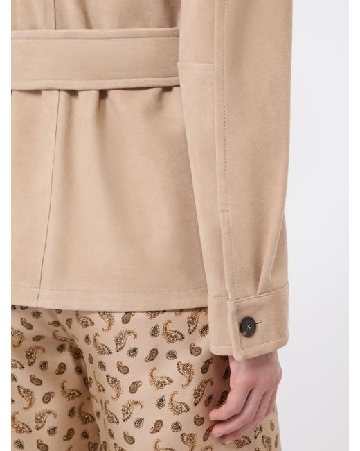 Max Mara Natural Studio Button-Up Belted Jacket