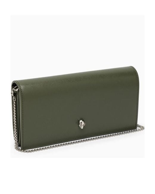 McQueen Green Skull Chain Shoulder Bag