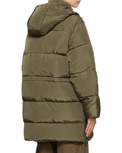 Ganni Green Oversized Tech Puffer Midi Jacket