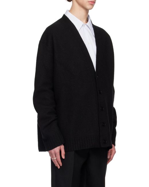 Jil Sander Black V-Neck Button-Down Cardigan for men