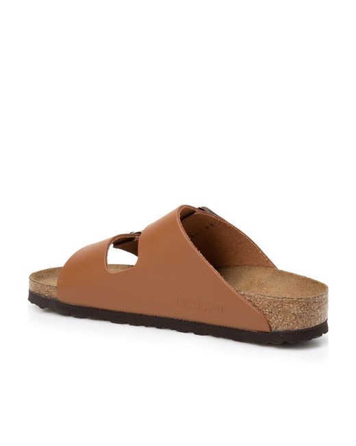 Birkenstock Brown Arizona Double-Strap Leather Sandals for men