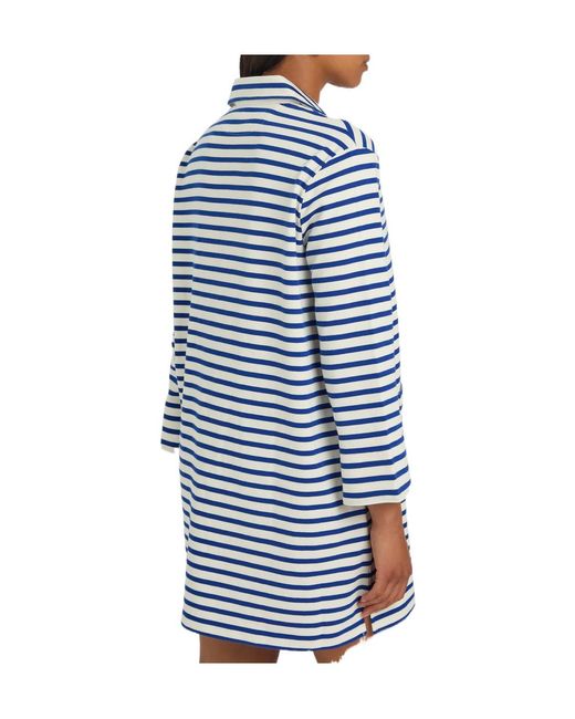 Polo Ralph Lauren Blue Striped Cotton Mini Tunic Dress