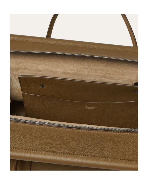 Loro Piana Brown Loom Weekender Travel Bag L42 for men