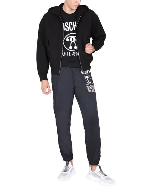 Moschino Black Logo Design Casual Jacket for men