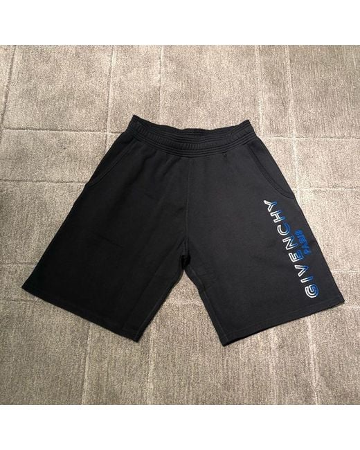 Givenchy Black Logo Printed Track Shorts for men
