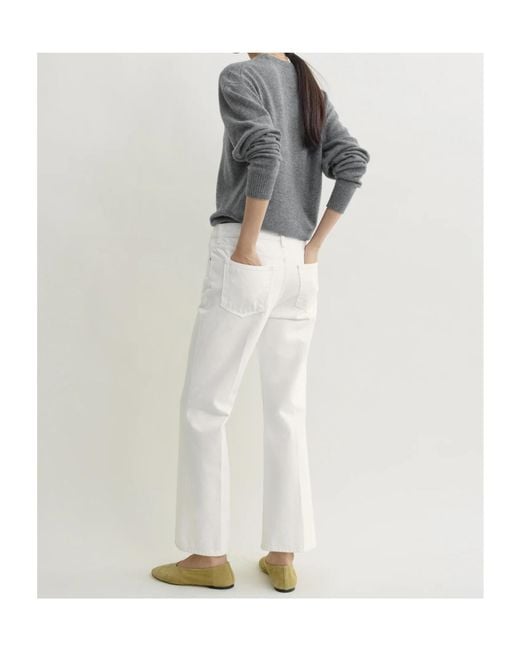 Totême  White Totême Logo Patch Straight-Leg Jeans
