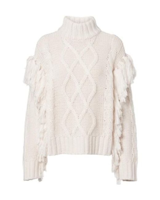 Goldbergh White Turtleneck Wool-Blend Sweater