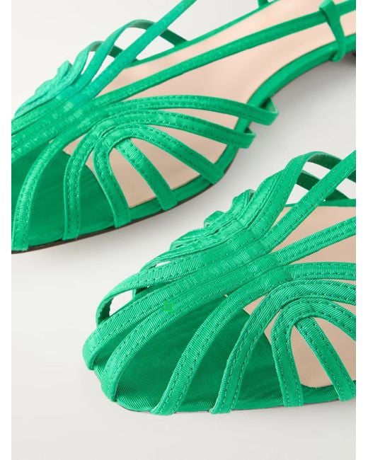 Loeffler Randall Green Solid Color Grosgrain Sandals