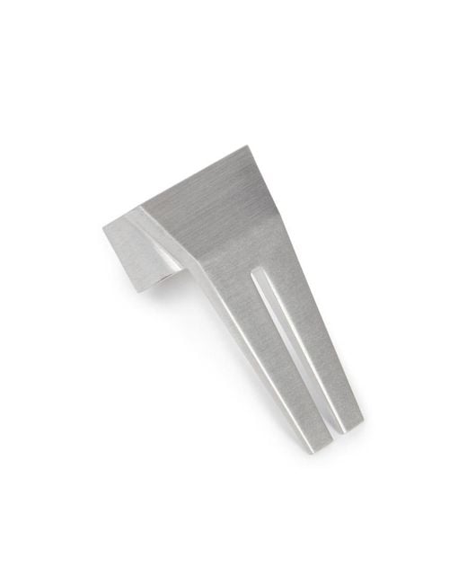 Rick Owens Gray Open Trunk Logo Engraved Ring for men