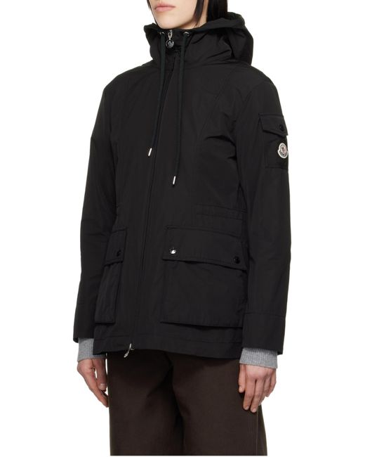 Moncler Black Zip-Up Parka Jacket