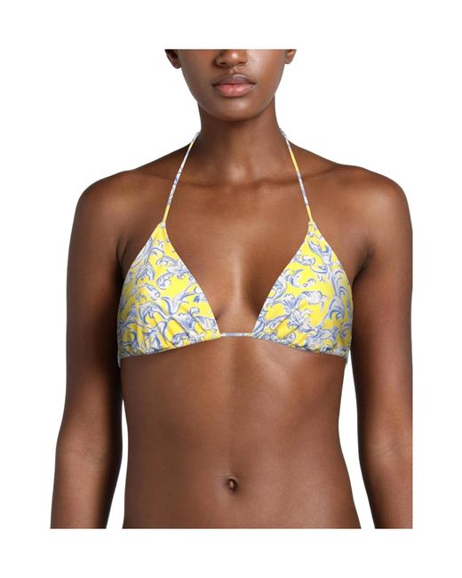 Tory Burch Metallic Triangle Floral Bikini