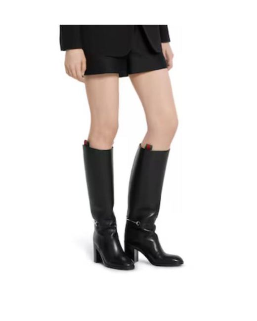 Gucci Black Boot With Slim Horsebit