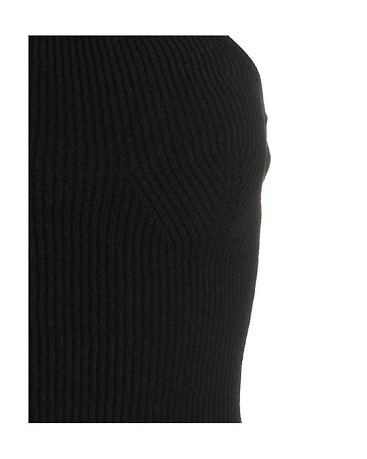 Khaite Black Rumer Knitted Midi Dress