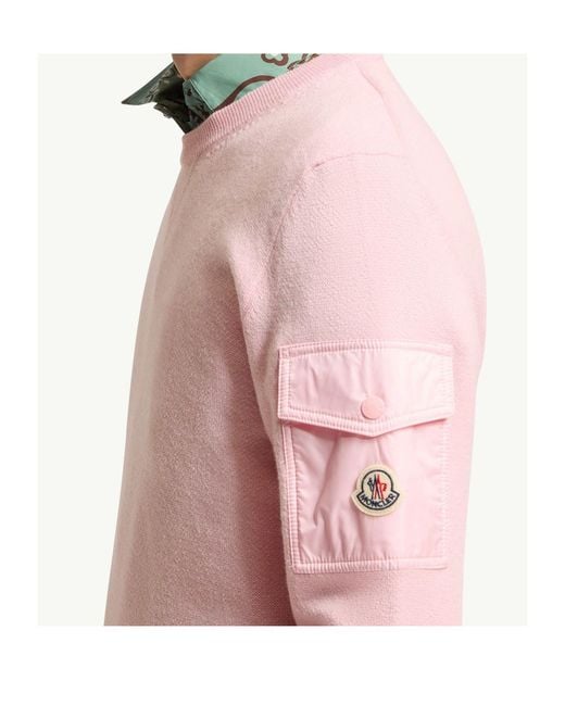 Moncler Pink Wool Sweater for men