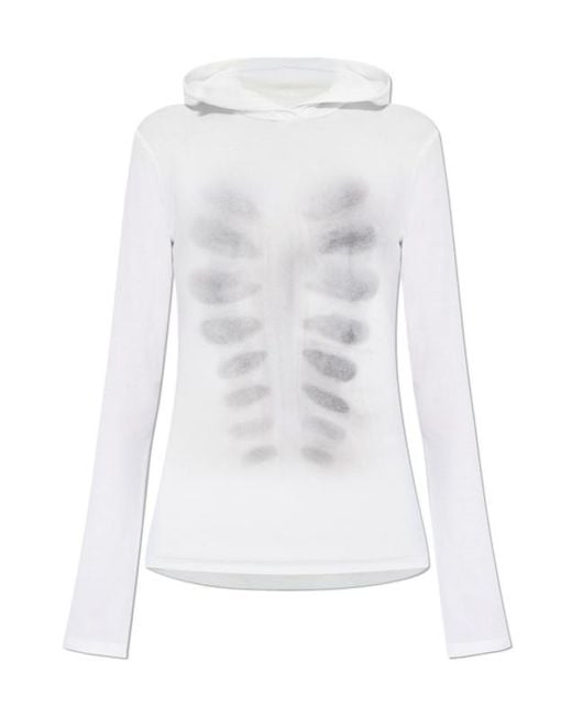 AVAVAV White Skeleton Hooded Top