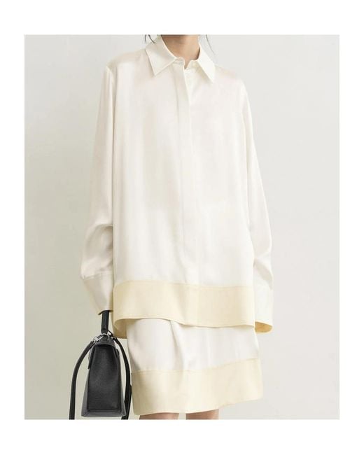 Totême  White Totême Long-Sleeved Tuxedo Shirt